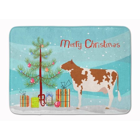 Carolines Treasures Ayrshire Cow Christmas Machine Washable Memory Foam Mat BB9194RUG